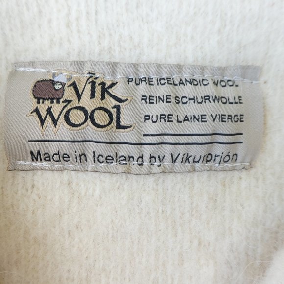 Icelandic Ivory Pure Vik WooL Cardigan Princess Seams Shawl Collar Single Button - Picture 4 of 6